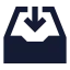 Archivearrowdown icon with solid sharp style