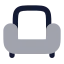 Armchair icon with bulk rounded style