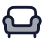 Armchair icon with duotone rounded style