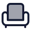 Armchair icon with duotone standard style