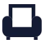 Armchair icon with solid sharp style
