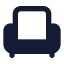 Armchair icon with solid standard style