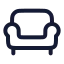 Armchair icon with stroke rounded style