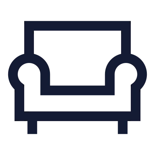 Armchair Icon in Stroke Sharp style