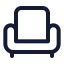 Armchair icon with stroke standard style