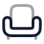 Armchair icon with twotone rounded style
