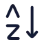 Arrangebylettersaz icon with stroke rounded style