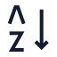 Arrangebylettersaz icon with stroke sharp style