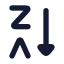 Arrangebylettersza icon with solid rounded style