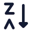 Arrangebylettersza icon with solid standard style