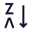 Arrangebylettersza icon with stroke sharp style