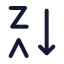 Arrangebylettersza icon with stroke standard style