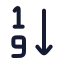 Arrangebynumbers icon with stroke rounded style