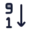 Arrangebynumbers icon with duotone rounded style