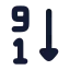 Arrangebynumbers icon with solid rounded style