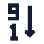 Arrangebynumbers icon with solid sharp style