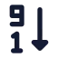 Arrangebynumbers icon with solid standard style