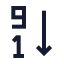 Arrangebynumbers icon with stroke sharp style