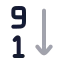 Arrangebynumbers icon with twotone rounded style
