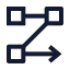 Arrange icon with stroke sharp style