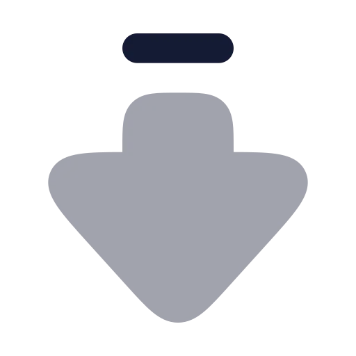 Arrow Big Down Dash Icon in Bulk Rounded style