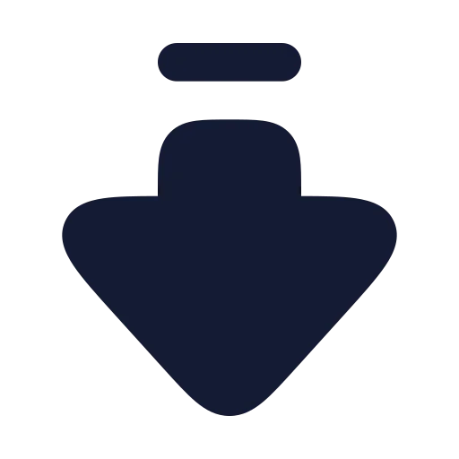 Arrow Big Down Dash Icon in Solid Rounded style