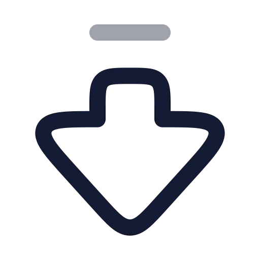 Arrow Big Down Dash Icon in Twotone Rounded style