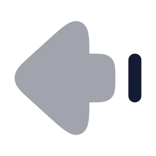 Arrow Big Left Dash Icon in Bulk Rounded style