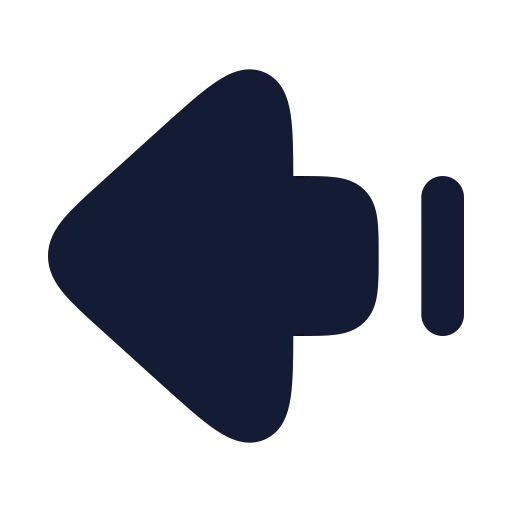 Arrow Big Left Dash Icon in Solid Rounded style