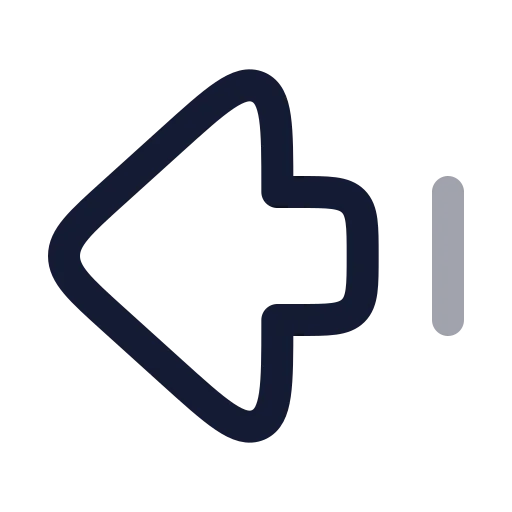 Arrow Big Left Dash Icon in Twotone Rounded style