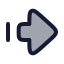 Arrowbigrightdash icon with duotone rounded style