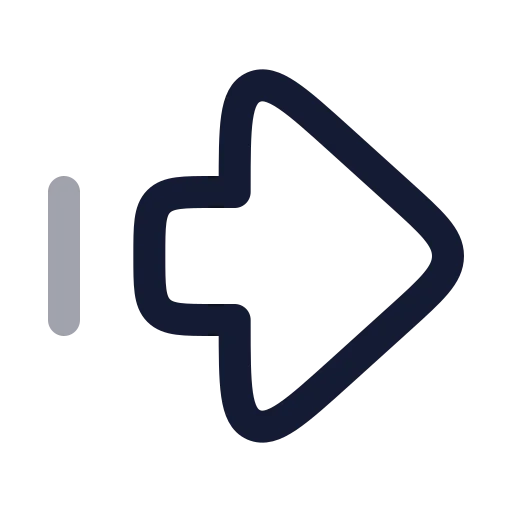 Arrow Big Right Dash Icon in Twotone Rounded style