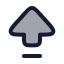 Arrowbigupdash icon with duotone rounded style