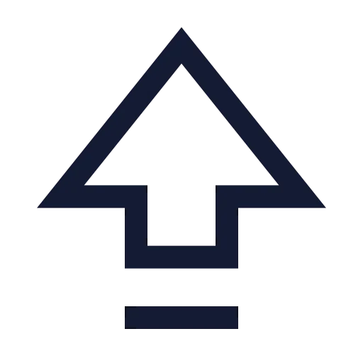 Arrow Big Up Dash Icon in Stroke Sharp style