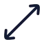 Arrowdiagonal icon with stroke rounded style