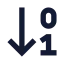 Arrowdown icon with solid sharp style