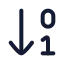 Arrowdown icon with stroke rounded style