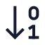 Arrowdown icon with stroke sharp style