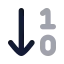 Arrowdown icon with bulk rounded style