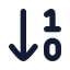 Arrowdown icon with solid rounded style
