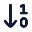 Arrowdown icon with solid rounded style
