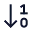 Arrowdown icon with stroke sharp style