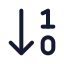 Arrowdown icon with stroke standard style