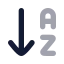 Arrowdownaz icon with bulk rounded style