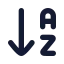 Arrowdownaz icon with solid rounded style