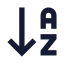 Arrowdownaz icon with solid sharp style