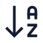Arrowdownaz icon with stroke sharp style