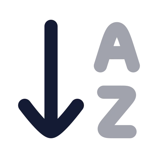 Arrow Down Az Icon in Bulk Rounded style