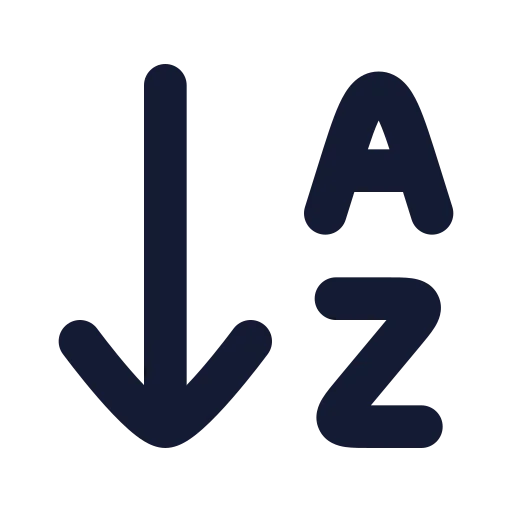 Arrow Down Az Icon in Solid Rounded style