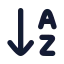 Arrowdownaz icon with solid rounded style